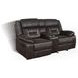 Greer Dark Brown Glider Reclining Console Loveseat