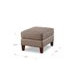 Arden Taupe Leather Upholstered Rectangular Ottoman