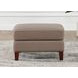 Arden Taupe Leather Upholstered Rectangular Ottoman