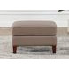 Arden Taupe Leather Upholstered Rectangular Ottoman