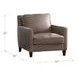 Arden Taupe Leather Upholstered Accent Chair