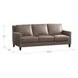 Arden Taupe Leather 86" Sofa