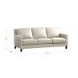 Arden Vanilla Leather 86" Sofa
