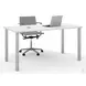 Universel 60" White Square Metal Leg Table