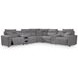 Modmax II Salt and Pepper Performance Fabric 7 Piece Modular Power Reclining Sectional with USB Charging