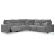 Modmax Salt And Pepper Performance Fabric 5 Piece Power Reclining Sectional
