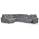 Modmax Salt And Pepper Performance Fabric 6 Piece Power Reclining Sectional with LAF Chaise