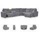 Modmax Salt And Pepper Performance Fabric 6 Piece Power Reclining Sectional