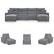 Modmax Salt And Pepper Performance Fabric 4 Piece Power Reclining Sectional with Chaise
