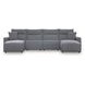 Modmax Salt And Pepper Performance Fabric 4 Piece Power Reclining Sectional with Chaise