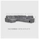 Modmax Salt And Pepper Performance Fabric 6 Piece Power Reclining Sectional with LAF Chaise