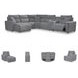 Modmax Salt And Pepper Performance Fabric 6 Piece Power Reclining Sectional with LAF Chaise