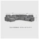 Modmax Salt And Pepper Performance Fabric 7 Piece Power Reclining Sectional with LAF Chaise