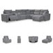 Modmax Salt And Pepper Performance Fabric 6 Piece Power Reclining Sectional with RAF Chaise