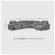 Modmax Salt And Pepper Performance Fabric 7 Piece Power Reclining Sectional with RAF Chaise