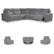 Modmax Salt And Pepper Performance Fabric 5 Piece Power Reclining Sectional