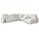 Modmax II Stone Performance Fabric 7 Piece Modular Power Reclining Sectional with USB Charging and Audio System Console