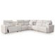 Modmax II Stone Performance Fabric 6 Piece Modular Power Reclining Sectional with Console and USB Charging