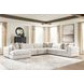 Stonecroft Manor Snowstone 6 Piece Modular Sectional with LAF Chaise and Pillows