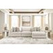 Stonecroft Manor Snowstone 3 Piece Modular Sectional with RAF Chaise and Pillows