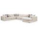Stonecroft Manor Snowstone 6 Piece Modular Sectional with RAF Chaise and Pillows