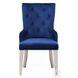 Varian Blue Fabric and Antique Platinum Side Chair with Nailhead Trim