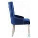 Varian Blue Fabric and Antique Platinum Side Chair with Nailhead Trim