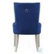 Varian Blue Fabric and Antique Platinum Side Chair with Nailhead Trim