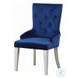 Varian Blue Fabric and Antique Platinum Side Chair with Nailhead Trim