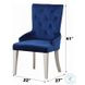Varian Blue Fabric and Antique Platinum Side Chair with Nailhead Trim