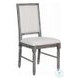 Leventis Cream Linen and Weathered Gray Side Chair Set of 2