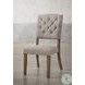 Bernard Linen and Weathered Oak Side Chair Set of 2