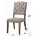 Bernard Linen and Weathered Oak Side Chair Set of 2