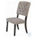Bernard Linen and Weathered Gray Oak Side Chair Set of 2