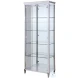 6652 Clear Glass And Polished Stainless Steel Curio Cabinet