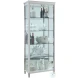 6652 Clear Glass And Polished Stainless Steel Curio Cabinet