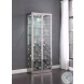 6655 Clear Glass And Chrome Curio Cabinet