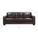 Kathleen Brown Leather 84" Sofa with Nailhead Trim