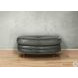 Bexley Ash Leather Upholstered Oval Ottoman with Nailhead Trim