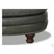 Bexley Ash Leather Upholstered Oval Ottoman with Nailhead Trim