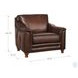 Bexley Caramel Leather Upholstered Accent Chair with Nailhead Trim