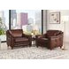 Bexley Caramel Leather Upholstered Accent Chair with Nailhead Trim