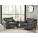 Bexley Ash Leather Upholstered Accent Chair with Nailhead Trim