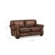 Capton Russet Leather 69" Loveseat