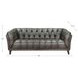 Trix Ash Gray Leather 84" Sofa