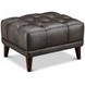 Trix Ash Gray Leather Upholstered Rectangular Ottoman