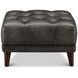 Trix Ash Gray Leather Upholstered Rectangular Ottoman