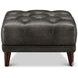 Trix Ash Gray Leather Upholstered Rectangular Ottoman