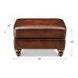 Kingswell Brown Leather Upholstered Rectangular Ottoman with Nailhead Trim