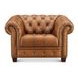 Haworth Saddle Leather Upholstered Accent Chair with Nailhead Trim